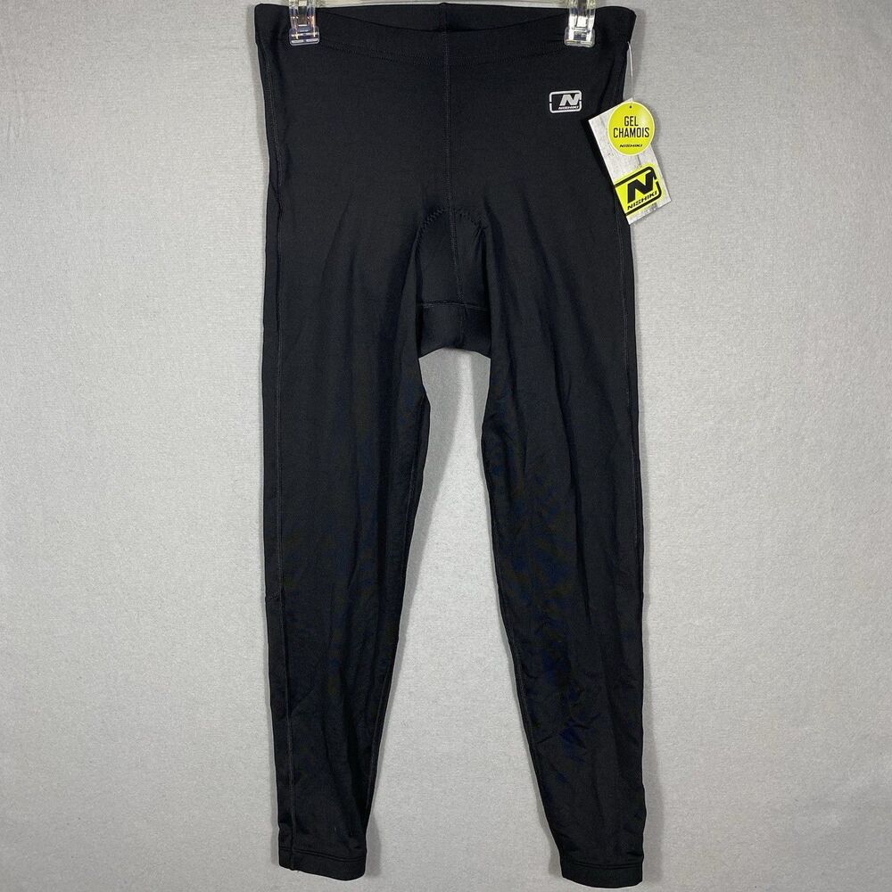 Nishiki Cycling Tights Mens M Gel Chamois Pad Compression Stretch Pull on Black